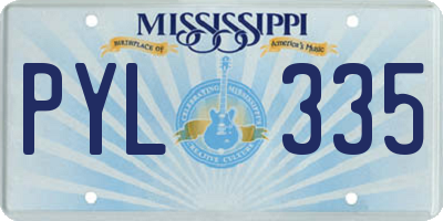 MS license plate PYL335