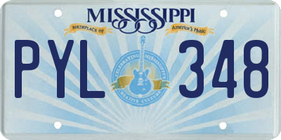 MS license plate PYL348