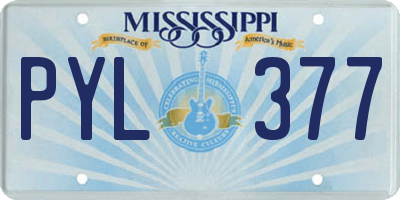 MS license plate PYL377
