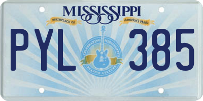 MS license plate PYL385