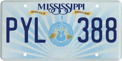 MS license plate PYL388