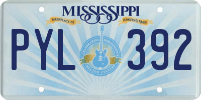 MS license plate PYL392