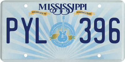MS license plate PYL396