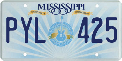 MS license plate PYL425