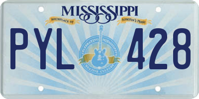MS license plate PYL428