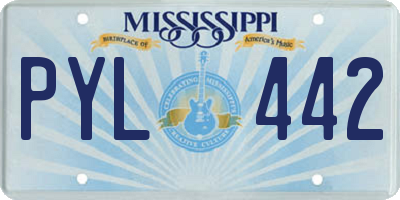 MS license plate PYL442
