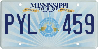 MS license plate PYL459