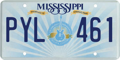 MS license plate PYL461