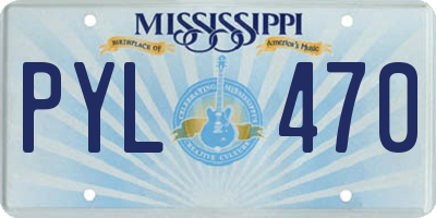 MS license plate PYL470