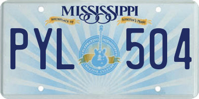 MS license plate PYL504