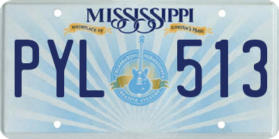 MS license plate PYL513