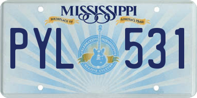 MS license plate PYL531