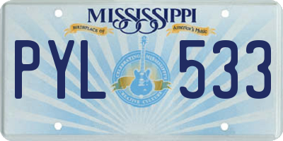 MS license plate PYL533