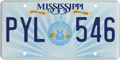 MS license plate PYL546