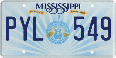 MS license plate PYL549