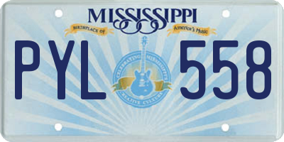 MS license plate PYL558