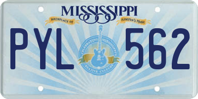 MS license plate PYL562