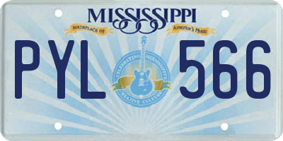 MS license plate PYL566