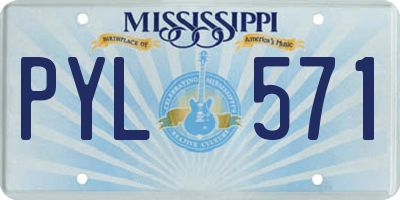 MS license plate PYL571