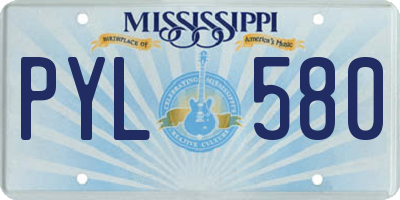 MS license plate PYL580