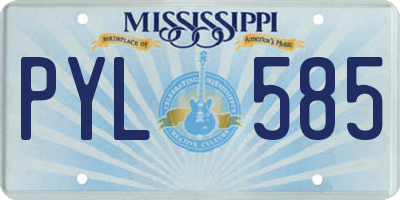 MS license plate PYL585