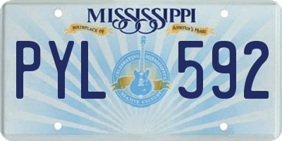 MS license plate PYL592