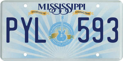 MS license plate PYL593