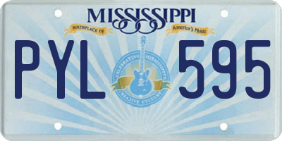 MS license plate PYL595