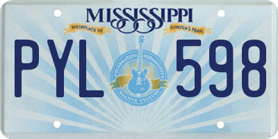 MS license plate PYL598