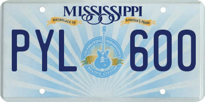 MS license plate PYL600