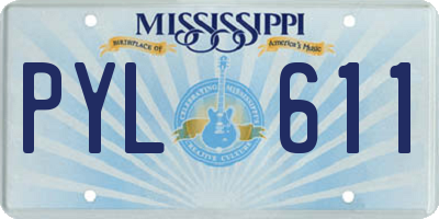 MS license plate PYL611