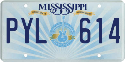 MS license plate PYL614