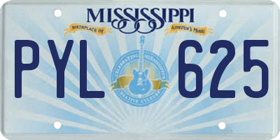 MS license plate PYL625