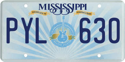 MS license plate PYL630