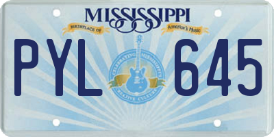 MS license plate PYL645