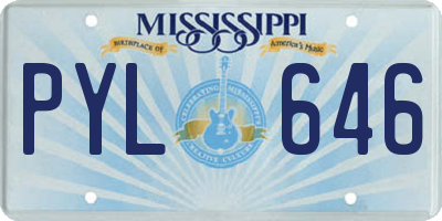 MS license plate PYL646
