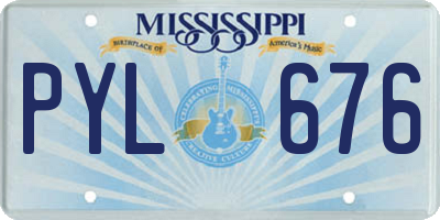 MS license plate PYL676