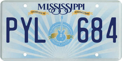 MS license plate PYL684