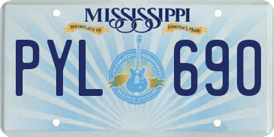MS license plate PYL690