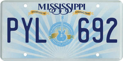 MS license plate PYL692