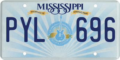 MS license plate PYL696