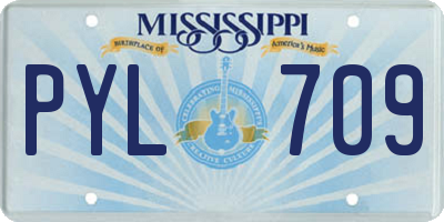 MS license plate PYL709