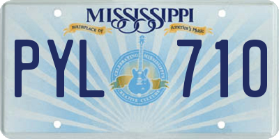 MS license plate PYL710