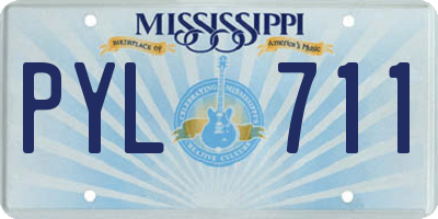 MS license plate PYL711
