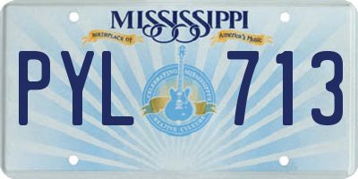 MS license plate PYL713