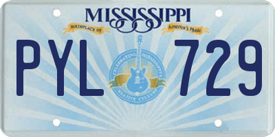 MS license plate PYL729