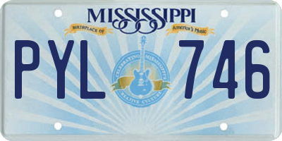 MS license plate PYL746