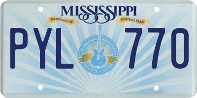 MS license plate PYL770
