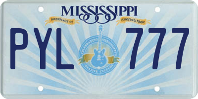 MS license plate PYL777