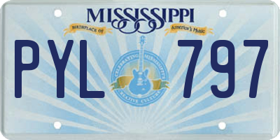 MS license plate PYL797